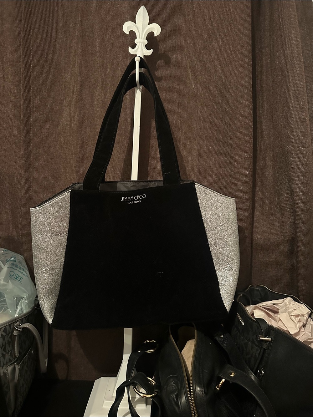 Jimmy Choo Black and Silver Tote